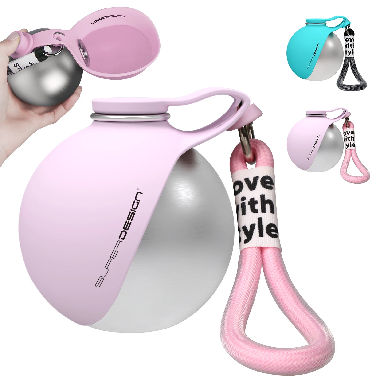 PawTrail Duo Trinkflasche für Hunde – Materialdetails Silikon und BPA-freier Kunststoff